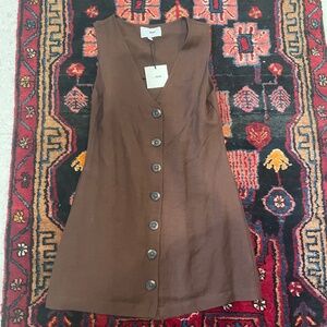 Button up linen dress